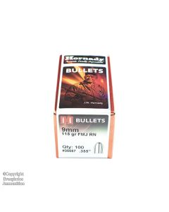 9mm 115gr FMJ RN 100ct Hornady # 35557