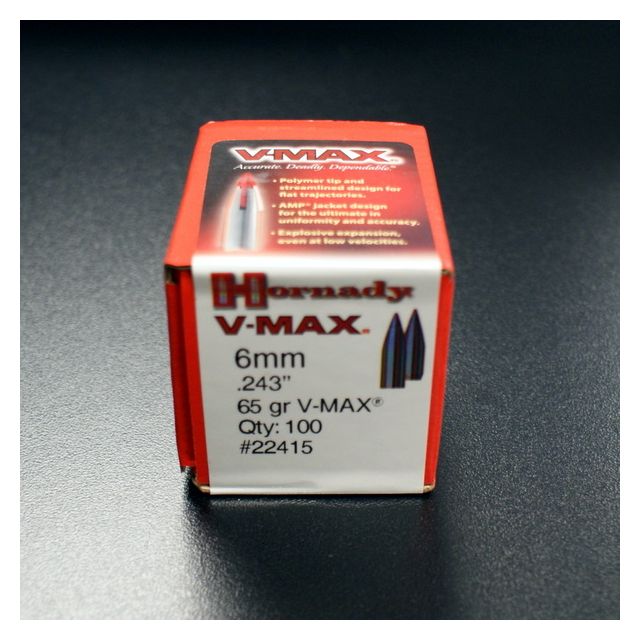 6mm 65 gr V Max 100ct Hornady # 22415
