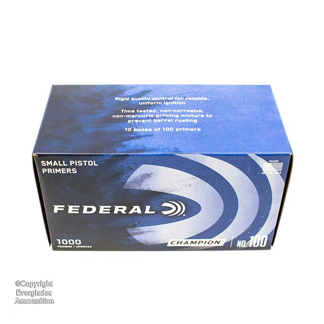Federal Ammunition #100 Small Pistol Primer - 1000 pcs